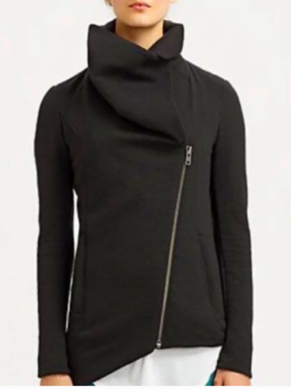 HELMUT LANG Villous Asymmetrical Black Jacket M